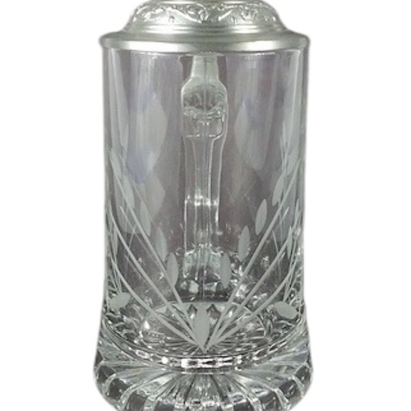 Vintage German Crystal Joska Waldglashutte Bodenmais Stein With Wheat Etching - Picture 4 of 13